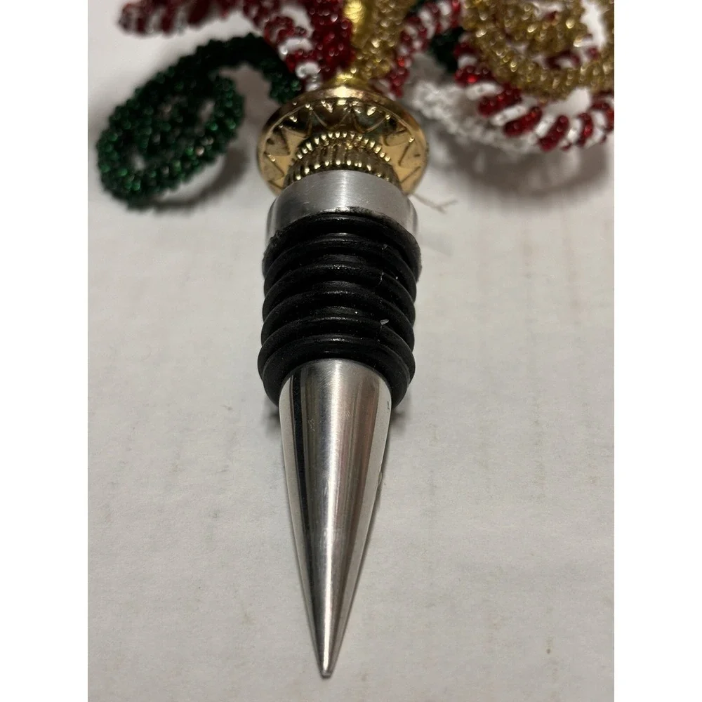 Pier 1 Imports Christmas Holiday Wine Bottle Stopper‎ Festive Oversized curls